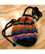 THE SAK Classic Mini Crochet Bucket Crossbody Bag Multicolored Striped R... - £48.12 GBP
