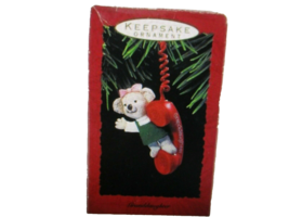 Vintage Hallmark Keepsake Granddaughter Bear on Phone Ornament 1993 - £11.95 GBP
