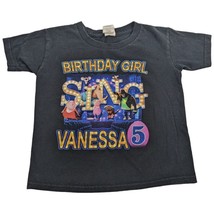 Sing Birthday Shirt Vanessa 5 Years Old Girls Tee Black - $14.97