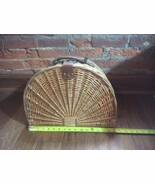 Vintage Wicker Fan Style Picnic Basket for 2 - $24.74