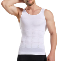Men&#39;s Compression Tank  Body Shapers Chest, Tummy Firming White Medium  NEW - $22.67