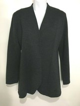 St John Sportswear 2 Gray Knit V-Neck Sweater Hidden Buttons USA Made - £37.85 GBP