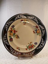 VTG Umbertone Leigh Potters Inc. Farberware USA Floral Trivet Hot Plate 11.5&quot; - £9.72 GBP