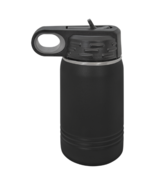 Black 12oz Double Wall Insulated Stainless Steel Sport Bottle w/ Flip To... - £13.98 GBP