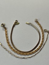 Lot of Thin Flat Snake &amp; Sarah Cov Marked Dainty Chain Link Bracelets - 6.75 to - £13.25 GBP