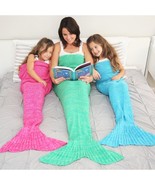 Mermaid tail blanket crochet mermaid blanket for adult super soft all seasons sleeping thumbtall