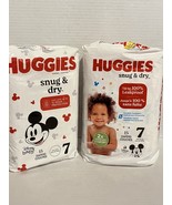 2-Huggies Snug &amp; Dry Size 7 Baby Diapers 41 lb, 15 count (Mickey Mouse P... - $623.87 MXN