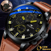 Waterproof Men&#39;S Sports Military Quartz Watch Leather Business Luxury Wr... - $24.99