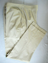 Ann Taylor pants beige Size 10 flat front straight legs inseam 30&quot; chino - £12.44 GBP
