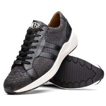 sueded Snake and classic calfskin fashion sneaker Shoes Verona Black image 2