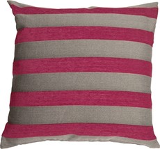 Brackendale Stripes Pink Throw Pillow 22x22, with Polyfill Insert - £48.32 GBP