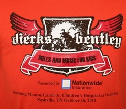 Dierks Bentley 2011 Miles And Music For Kids Concert T-SHIRT S Country Motorcyle - £9.54 GBP