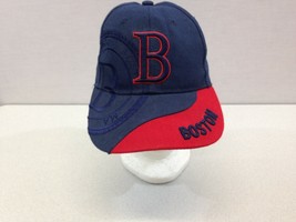 Boston  Cotton  Blue/Red  Strap Back One Size Spellout Ball Cap    - $7.92
