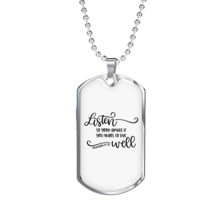 Listen To Good Advice Christian Necklace Stainless Steel or 18k Gold Dog Tag 24 - £37.92 GBP+