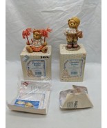 Lot Of (2) Cherished Teddies Cheerleader And Football Player - $372.46 MXN
