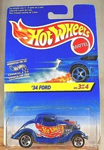 1997 Hot Wheels International &#39;34 FORD 3/4 Blue Race Team III 535 w/Chrome 5 Sp - £7.51 GBP