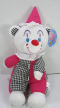 Sugar Loaf Pink Black White Colorful Clown Bear Stuffed Plush 15&quot; w/Tag - £8.95 GBP
