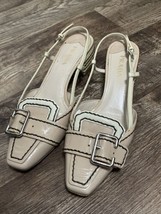 Prada Patent Leather Slingback Women’s 40.5 10.5 Nude Beige Buckle READ Y2K Auth - £74.62 GBP