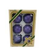 Vintage Purple Ornaments 6 Pyramid Glass Ball Satin Sheen with Silver - £9.26 GBP