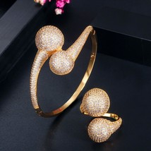 CWWZircons Disco Ball African Bangle Ring Fashion Jewelry Sets for Women Wedding - £46.80 GBP