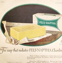 1923 Fels Naptha Soap Golden Bar Advertisement Radiates Cleanliness HM2D - £23.64 GBP