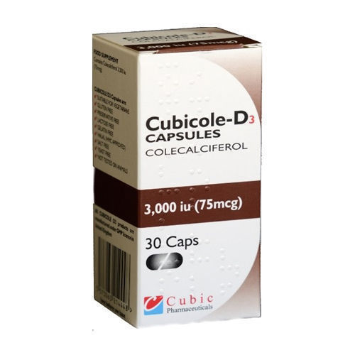 Primary image for Cubicole Vitamin D3 3000IU Capsules x 30 Vitamin D3 Colecalciferol Supplement