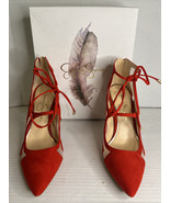 Jessica Simpson Women&#39;s Red Strappy Stiletto Heels Size 7.5 Party Shoes - $687.13 MXN