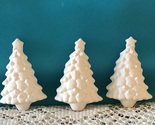 H1 - 3 Christmas Tree Magnets Ceramic Bisque Ready-to-Paint, You Paint - $2.50