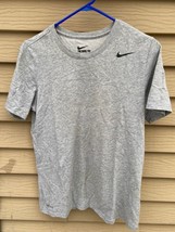 NIKE® T-Shirt Men&#39;s Dri Fit Grey AthleticCut Short Sleeve Tee tagless si... - £10.24 GBP