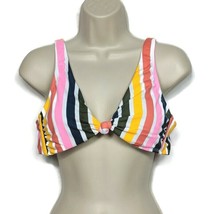 NWT California Waves Twist Front Bikini Swim Top Large Mulitcolor Stripe... - $19.80