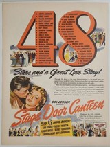 1943 Magazine Movie Ad &quot;Stage Door Canteen&quot; 48 Stars George Raft,Mary Pickford - $19.23