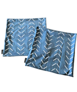 Blue White Pillow Shams Square 15&quot; x 15&quot; Soft Suede Like Chevron Pattern... - €12,65 EUR