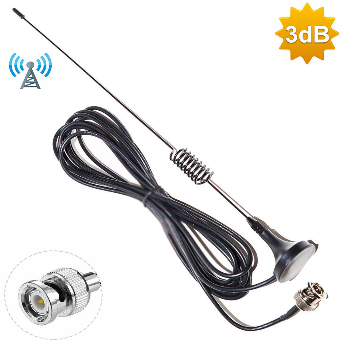Bnc Scanner Antenna For Uniden Radioshack Wideband Receive Enhanced Magnet Mount - $19.99