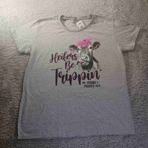 Heiffers be Trippin OK Maybe I Pushed Her Casual T-Shirt Womens XL Farmc... - $8.33