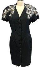 Vintage 80s Tahari Halla Kutee Block Print Wiggle Dress Womens 12 NWT - $97.02