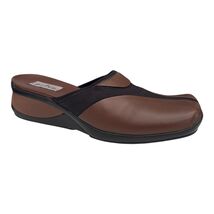 Privo Shoes Womens Size 9M Brown Black Slip On Comfort Clogs Mules Leather - $20.34