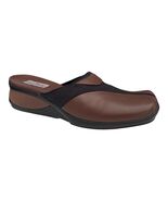 Privo Shoes Womens Size 9M Brown Black Slip On Comfort Clogs Mules Leather - $20.34
