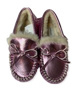 Crewcuts Pink Metallic Faux Fur Lined Moccasin New - £19.38 GBP