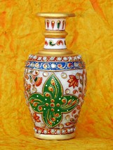 6&quot; Marble Vase Flower Pot Handicraft Meenakari Stone Hand Painted Indian Art - £47.37 GBP