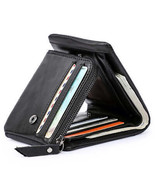 Men’s Genuine Leather Trifold Wallet with Zipper Coin Pocket &amp; Card Holder - $67.21 CAD+