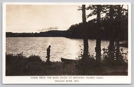 RPPC Browns Tourist Camp English River Ontario Fisherman 1950s Vintage Postcard - $16.91