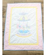 Vintage Baby Togs Baby Blanket Pastel Carousel Quilt Crib Horse duck she... - $1,281.52 MXN