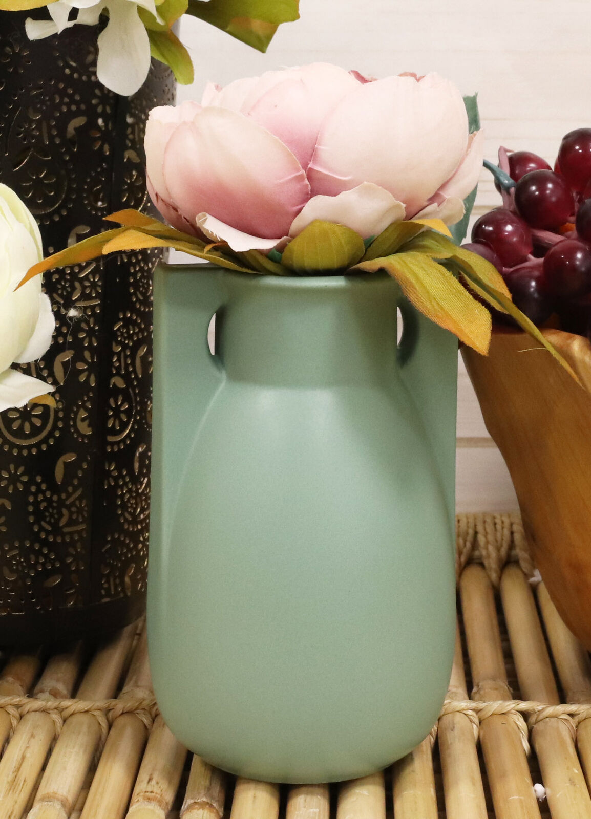 Ebros Teco Art Pottery by Frank Lloyd Wright Matte Vase (Buttress 2 - Green)