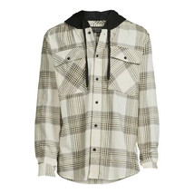No Boundaries Men&#39;s Hooded Flannel Shirt, Tan Size XL(46-48) - £18.76 GBP