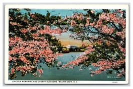 Lincoln Memorial and Cherry Blossoms Washington DC UNP WB Postcard P23 - £2.10 GBP