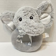 Bearington Baby Collection Baby Infant Gray Plush Elephant Ring Rattle - $12.60