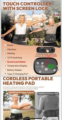 Cordless Infrared Light Therapy Belt with Heating Vibration Massage Pain Relief Item image 4