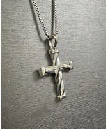 David Yurman 925 Sterling Silver Men&#39;s Helios Cross Pendant With Chain 24&quot; - $961.44 CAD