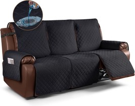 Kincam Waterproof Recliner Sofa Cover, Black, Non-Slip Reclining Couch C... - $90.99