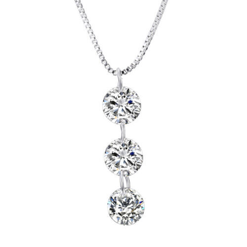 Crystals From Swarovski 6.00CTW Naked Drill Necklace & Pendant Rhodium Overlay - £27.99 GBP